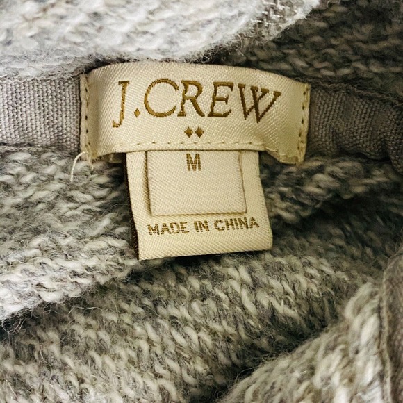 Womens M J.Crew Funnel Neck Sweatshirt Heather Gray Pullover Front Pocket #E0820 - Picture 5 of 6